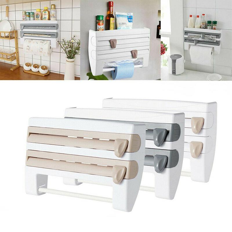NM | Multifunction Film Storage Rack Cutter for Kitchen