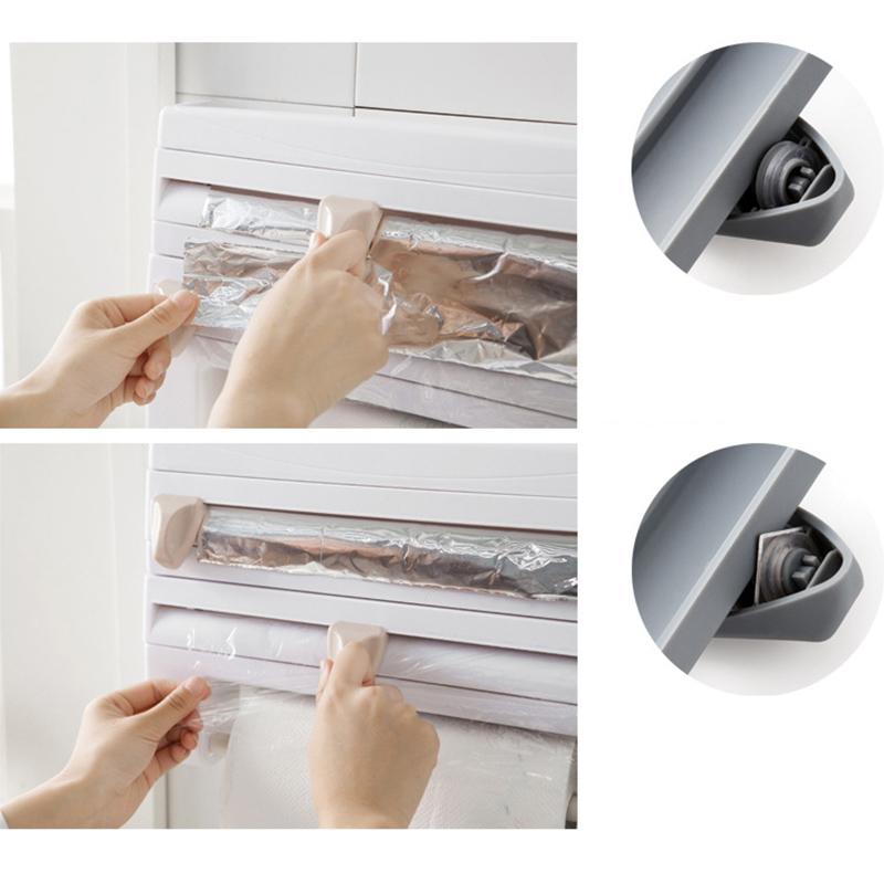 NM | Multifunction Film Storage Rack Cutter for Kitchen