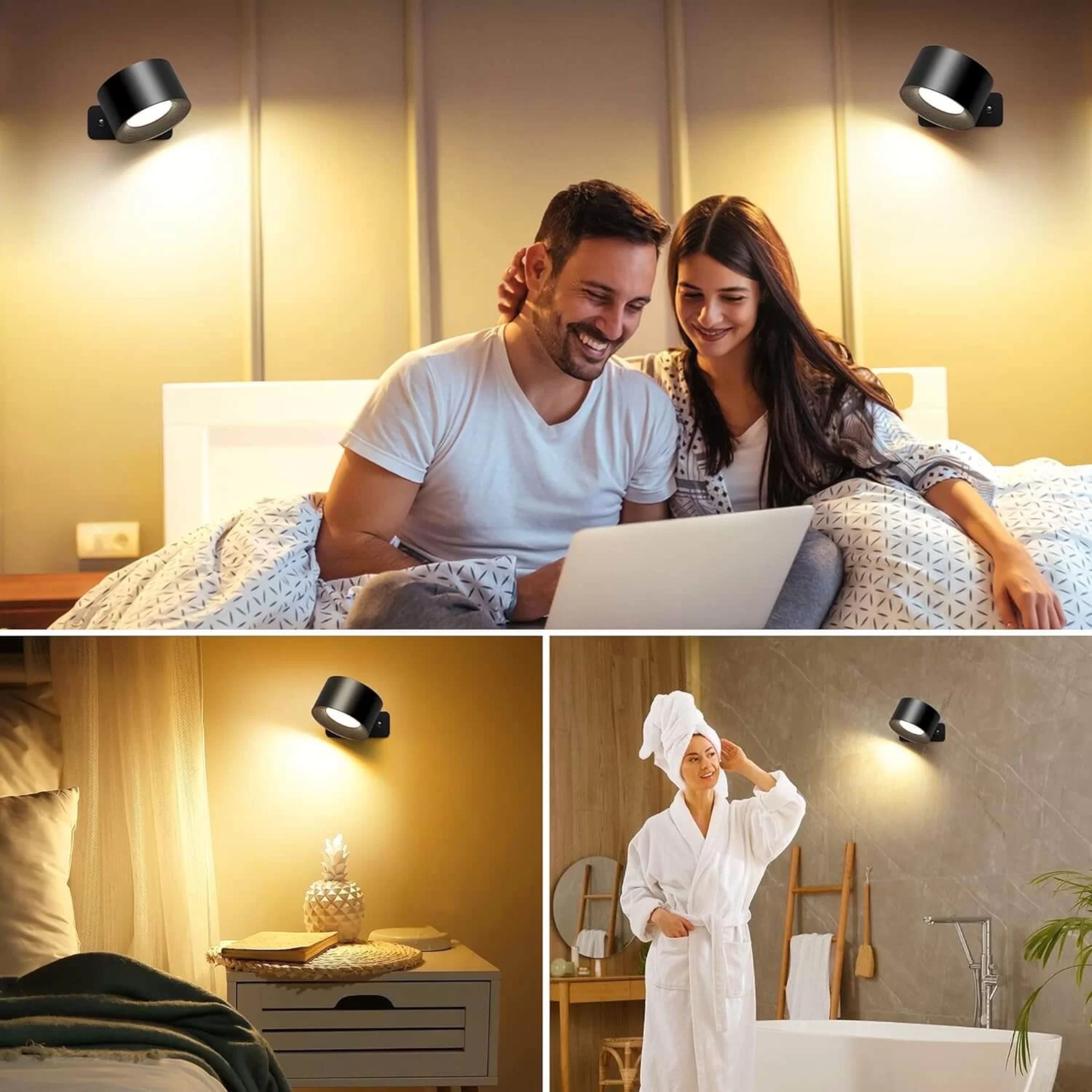 Ronde wandlamp – oplaadbaar met afstandsbediening | ACTIE: 1+1 gratis!